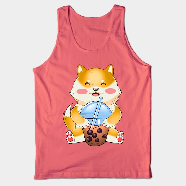 Shiba Inu Boba Dog Kawaii Anime Tank Top by RKP'sTees